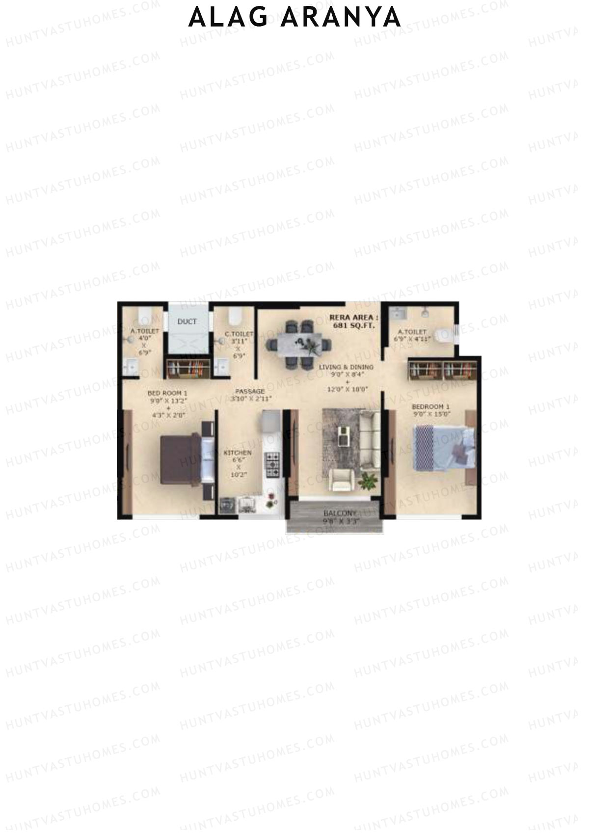 Alag Aranya Block A Unit 4 Floor Plan