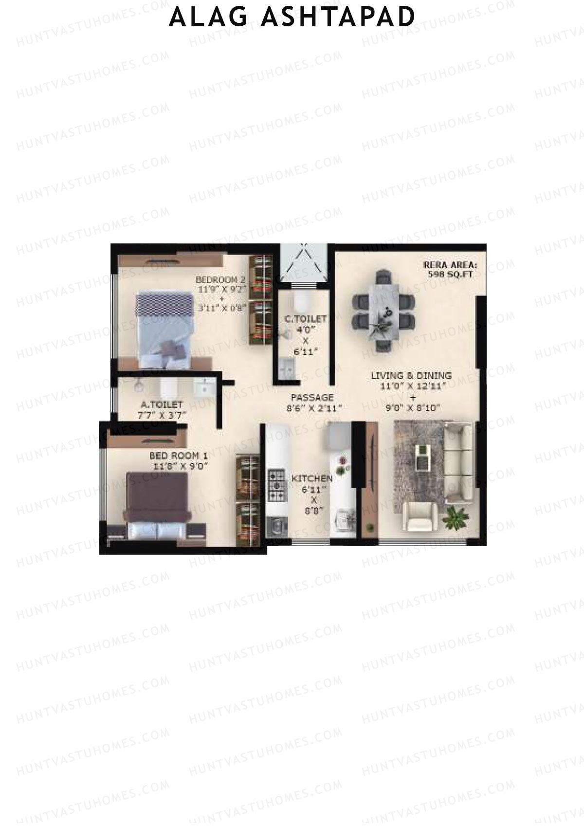 Alag Ashtapad Tower 1 Unit 1 Floor Plan