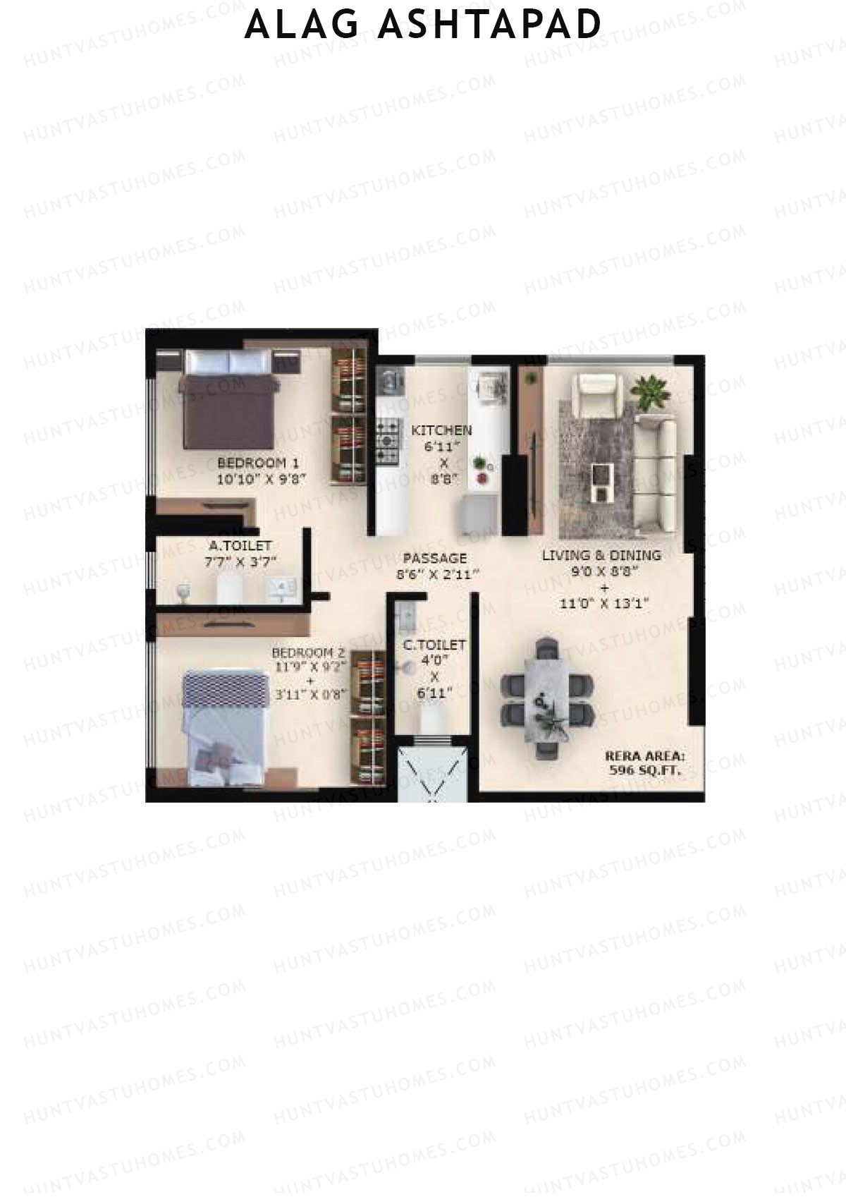 Alag Ashtapad Tower 1 Unit 2 Floor Plan