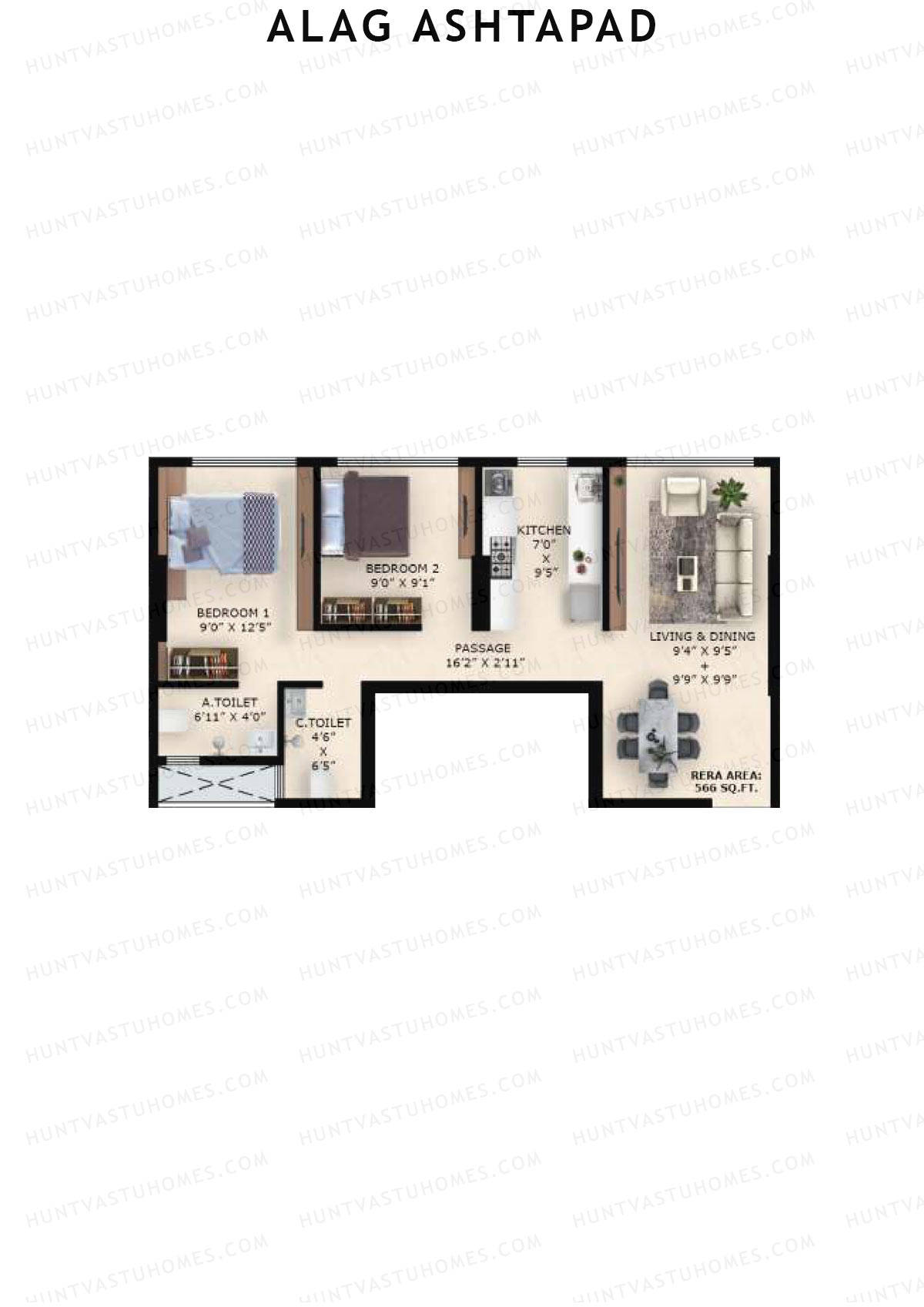 Alag Ashtapad Tower 1 Unit 3 Floor Plan