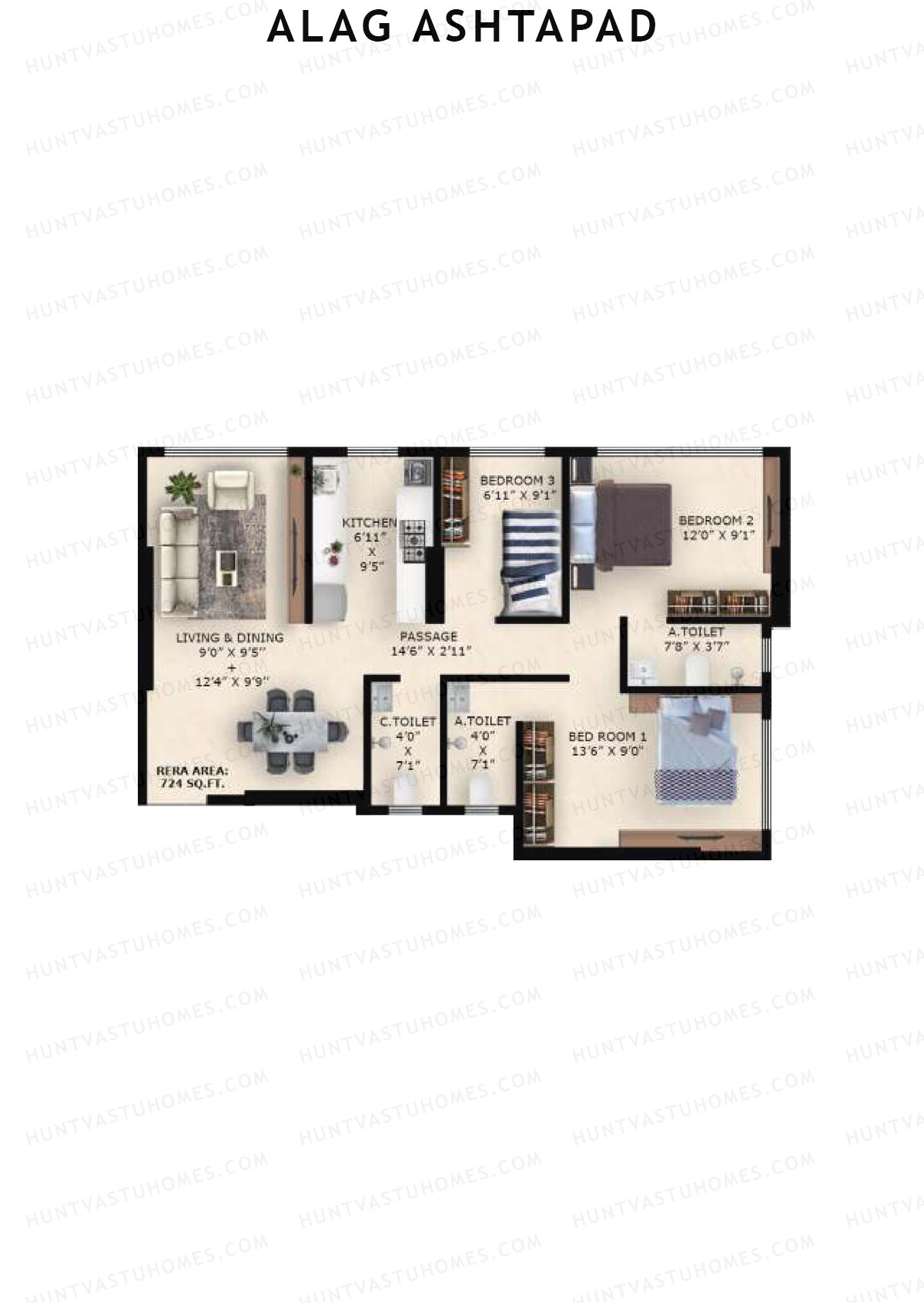 Alag Ashtapad Tower 1 Unit 4 Floor Plan