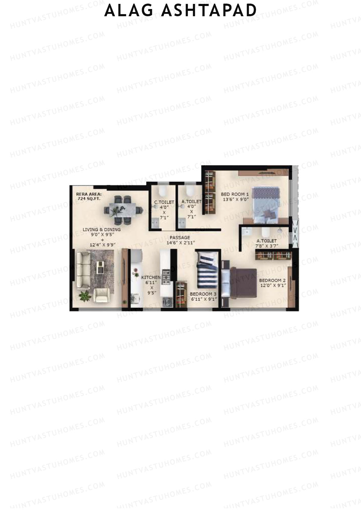 Alag Ashtapad Tower 1 Unit 5 Floor Plan