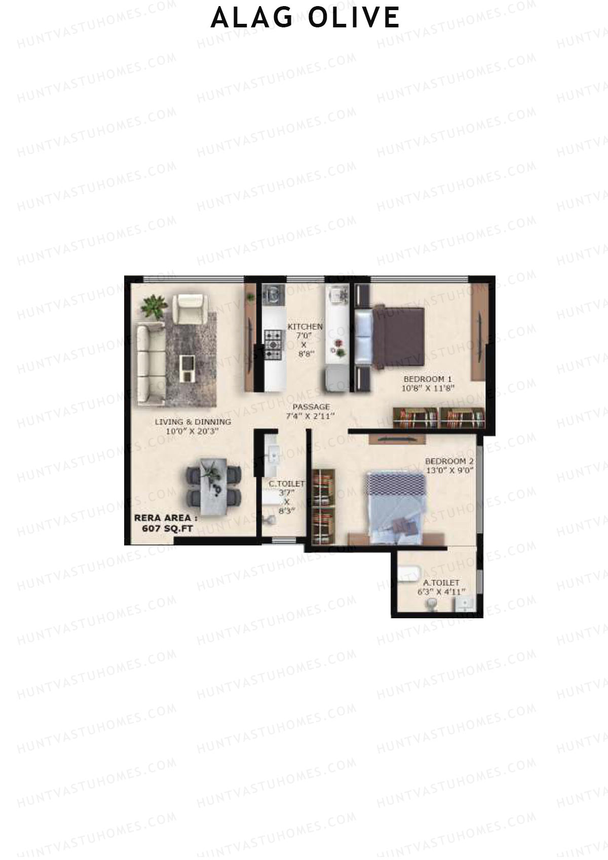Alag Olive Tower A Unit 1 Floor Plan