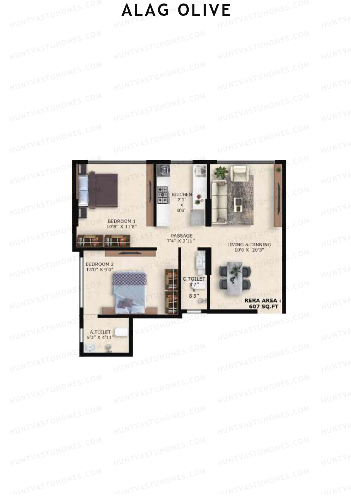 Alag Olive Tower A Unit 5 Floor Plan