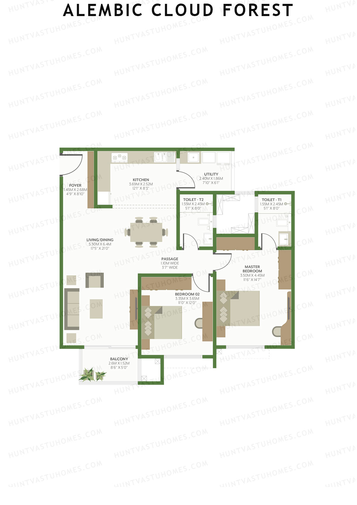 Alembic Cloud Forest Tower B Unit 1 Floor Plan