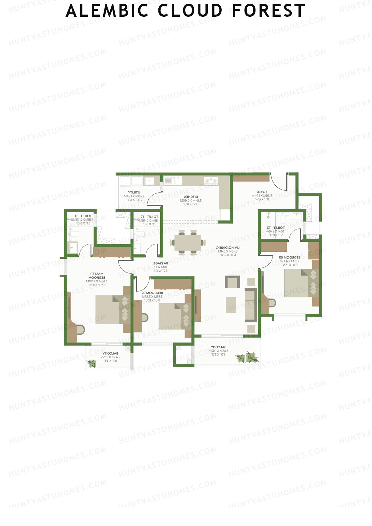 Alembic Cloud Forest Tower B Unit 3 Floor Plan