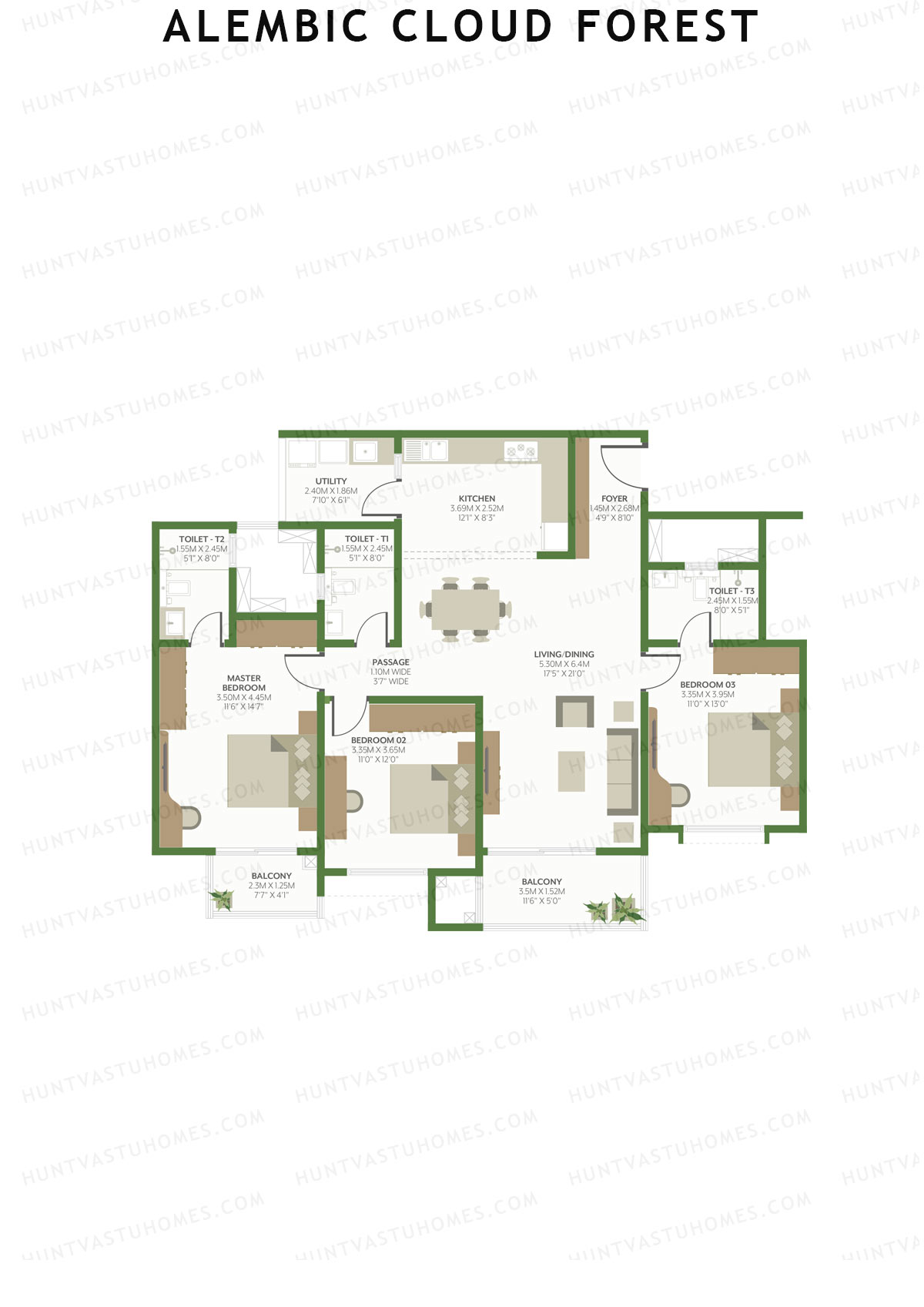 Alembic Cloud Forest Tower C Unit 2 Floor Plan