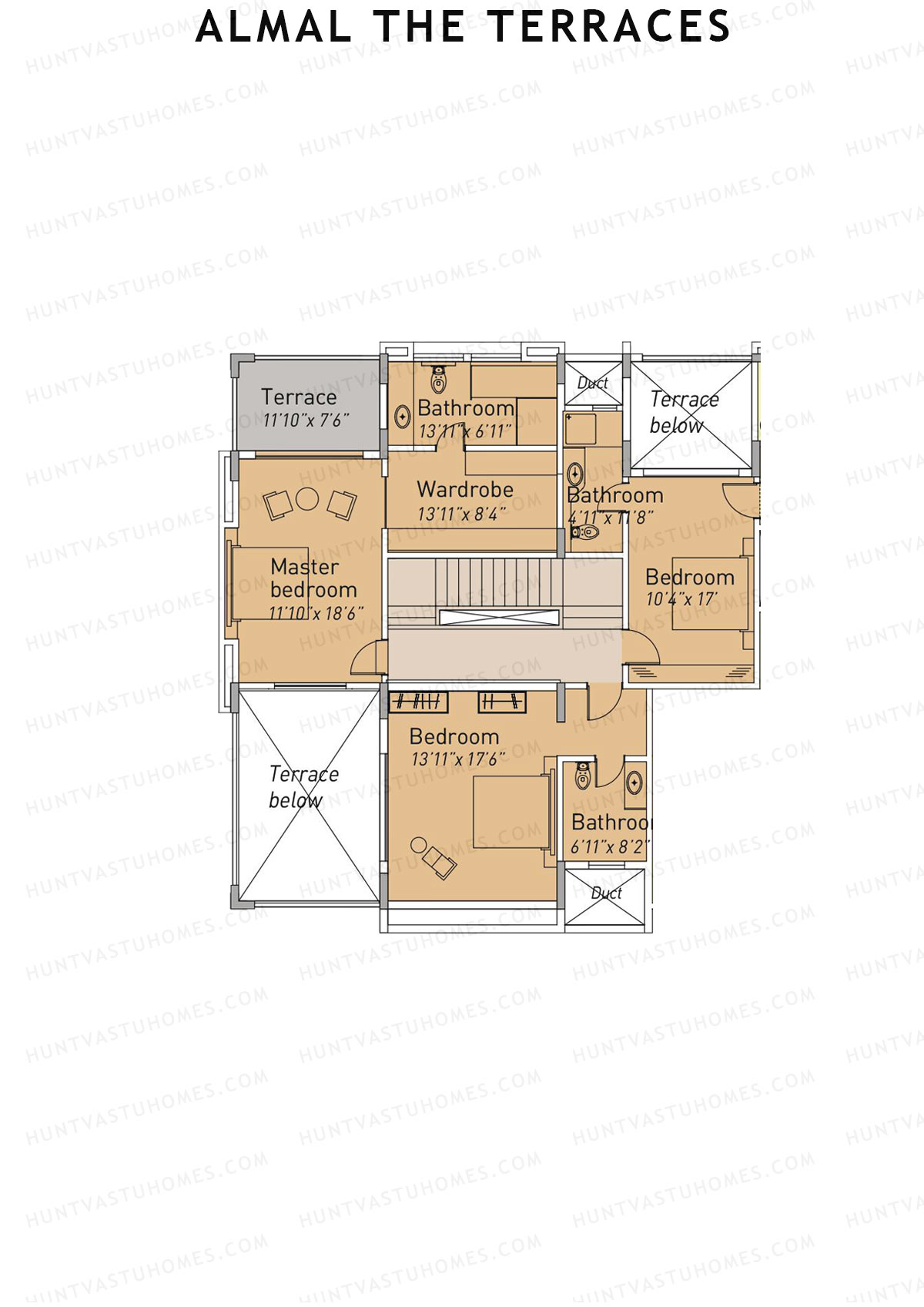 Almal The Terraces, Wing A, Unit 1 (Duplex ), 12BHK, Super Area 3883   sq ft 