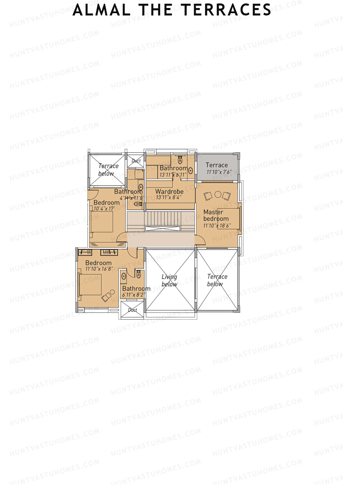 Almal The Terraces, Wing A, Unit 2 (Duplex ), 15BHK, Super Area 3972   sq ft 