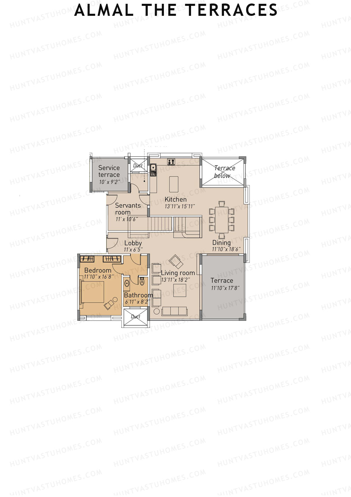 Almal The Terraces, Wing A, Unit 2 (Duplex ), 4BHK, Super Area 4090   sq ft 