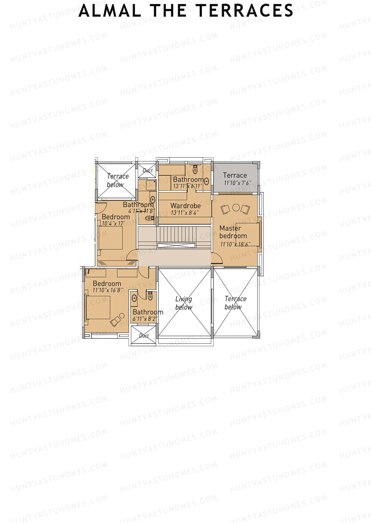 Almal The Terraces, Wing A, Unit 2 (Duplex ), 3BHK, Super Area 3588   sq ft 