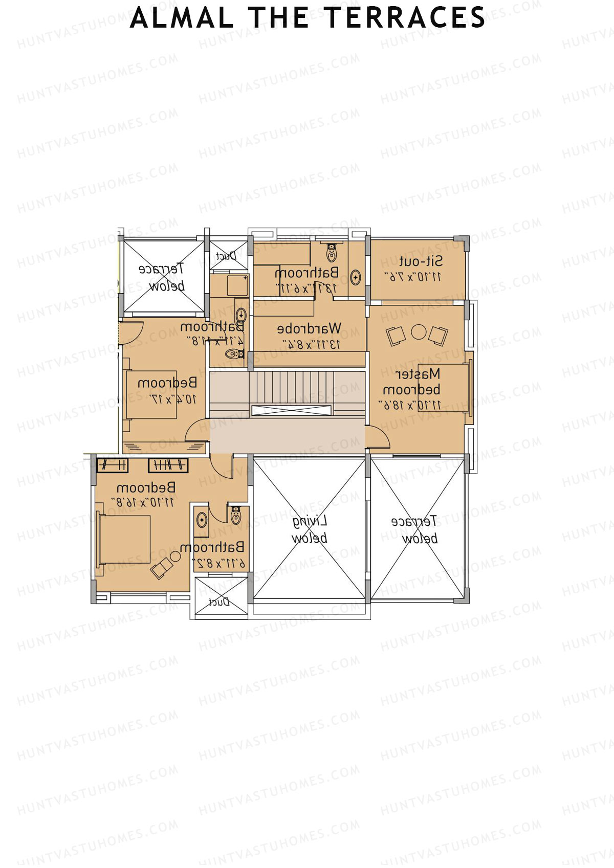 Almal The Terraces, Wing B, Unit 1 (Duplex ), 11BHK, Super Area 4222   sq ft 