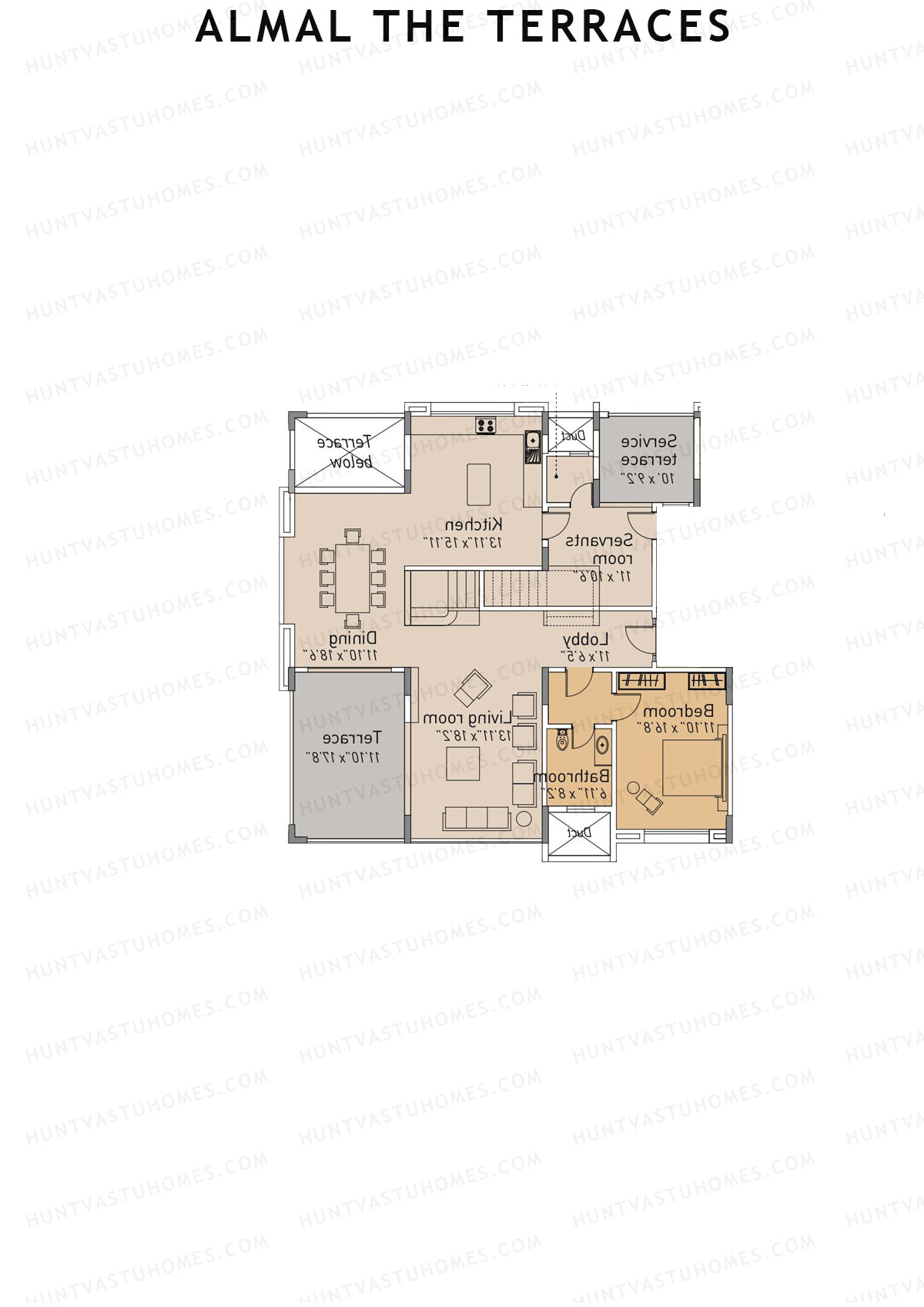 Almal The Terraces, Wing B, Unit 2 (Duplex ), 15BHK, Super Area 4090   sq ft 