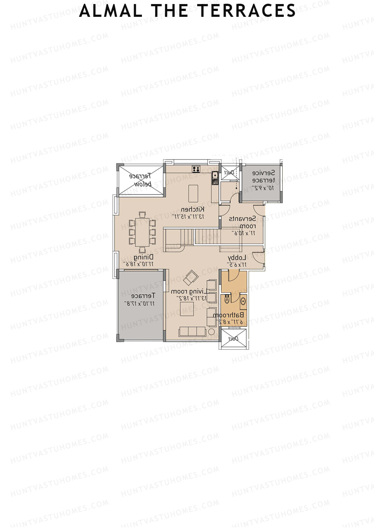 Almal The Terraces, Wing B, Unit 2 (Duplex ), 6BHK, Super Area 3588   sq ft 