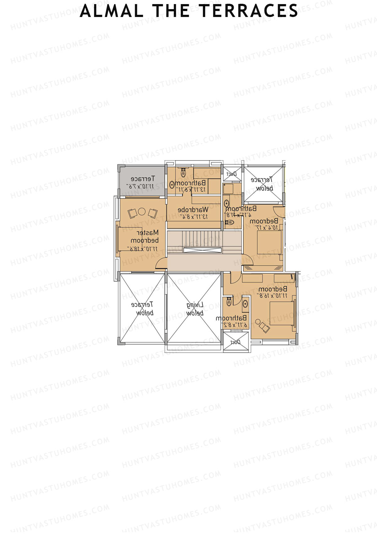 Almal The Terraces, Wing B, Unit 2 (Duplex ), 6BHK, Super Area 3588   sq ft 