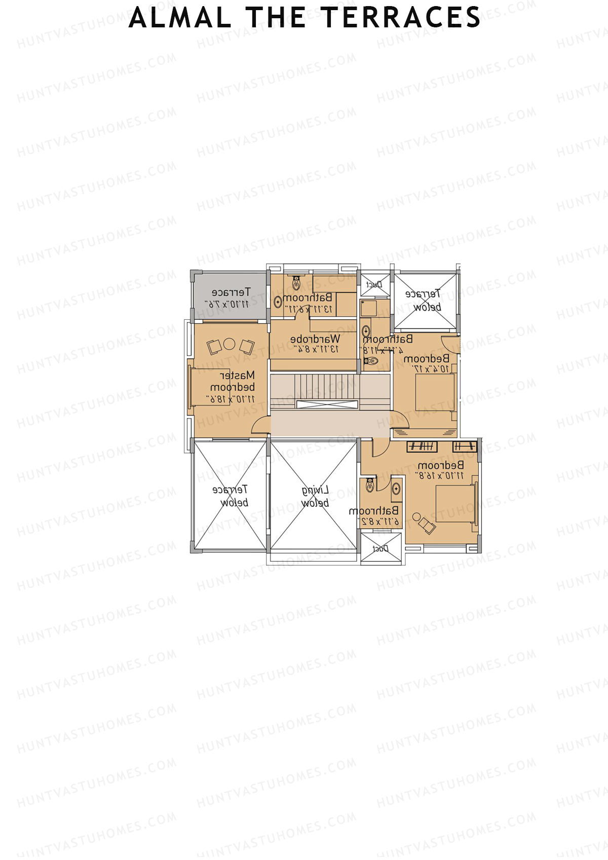 Almal The Terraces, Wing B, Unit 2 (Duplex ), 4BHK, Super Area 3972   sq ft 