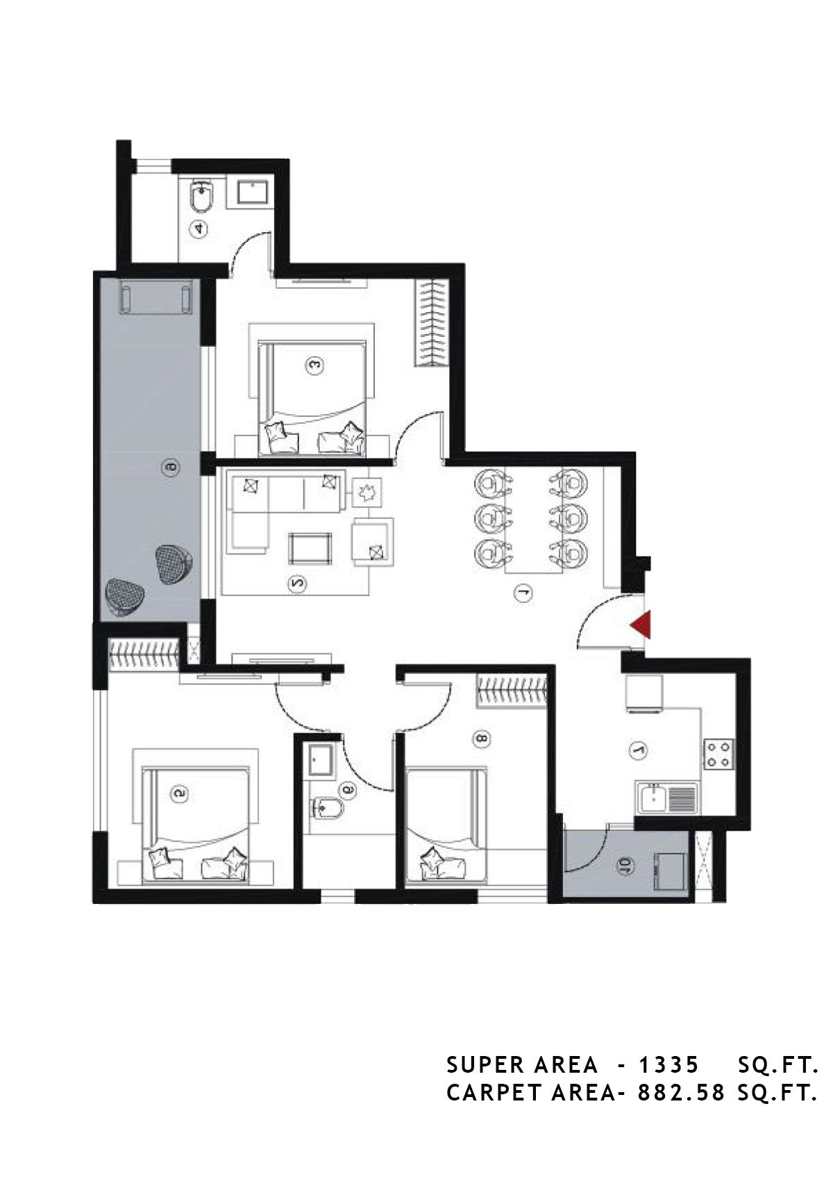 Alpha Residences Tower C Unit 1 Floor Plan