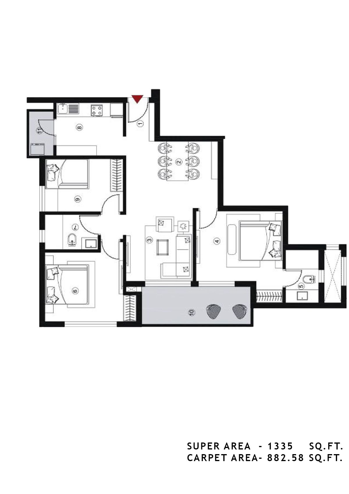Alpha Residences Tower C Unit 6 Floor Plan