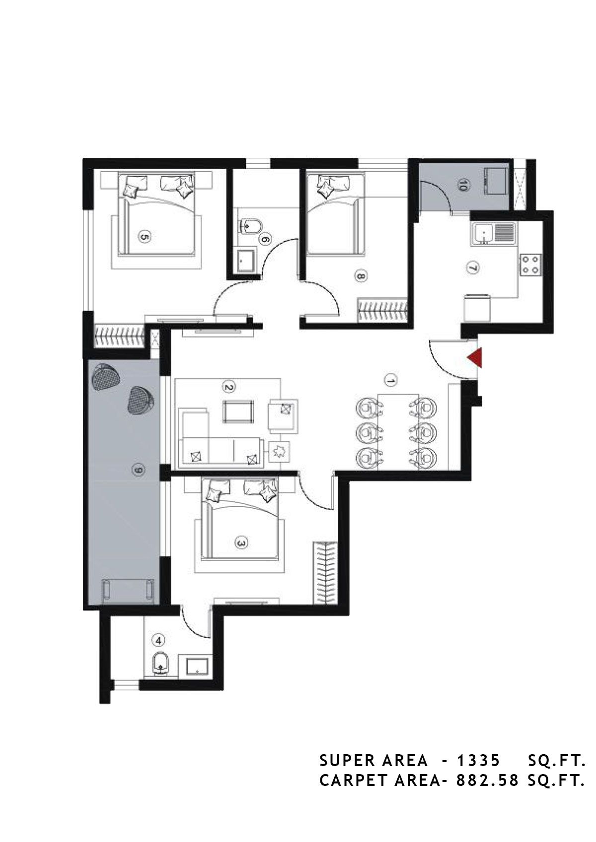 Alpha Residences Tower C Unit 8 Floor Plan