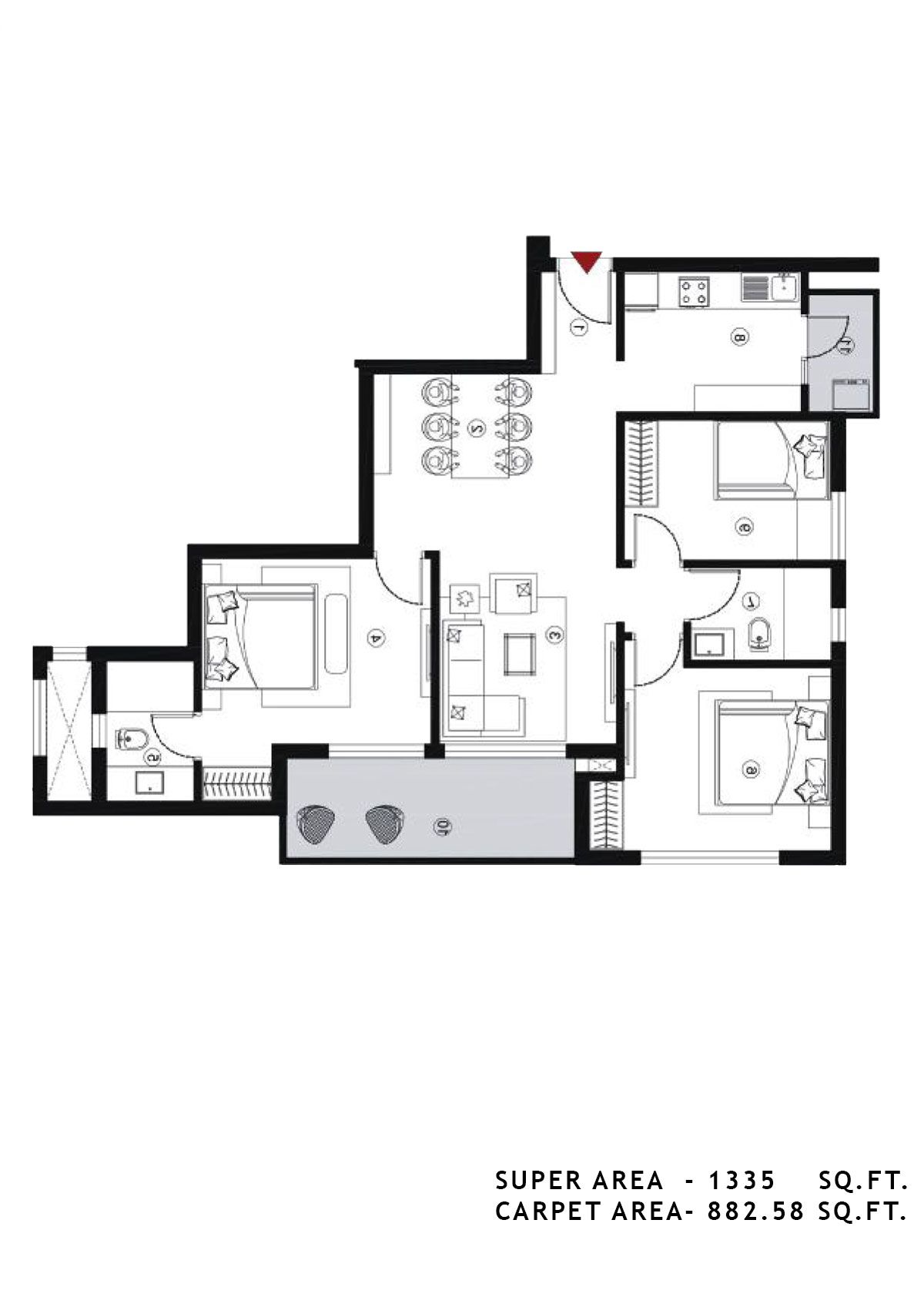 Alpha Residences Tower D Unit 3 Floor Plan