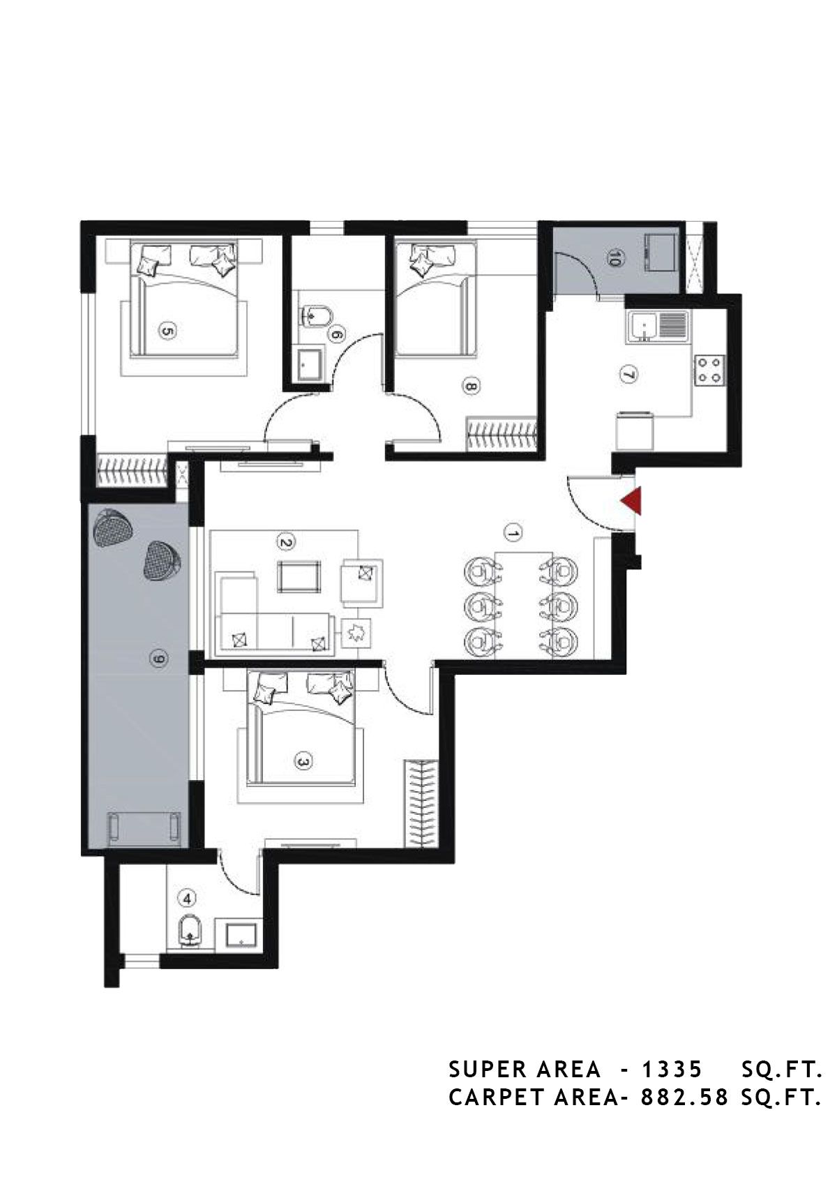 Alpha Residences Tower D Unit 4 Floor Plan