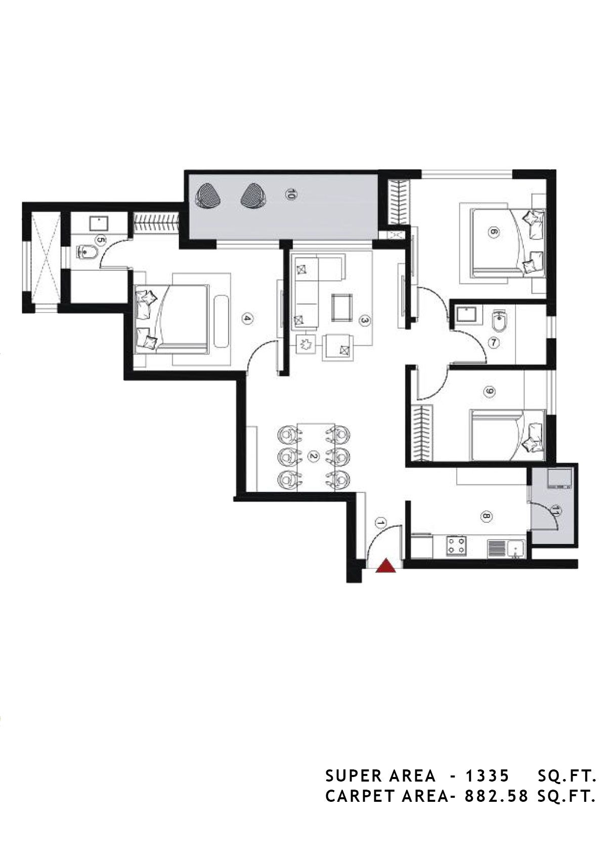 Alpha Residences Tower D Unit 6 Floor Plan