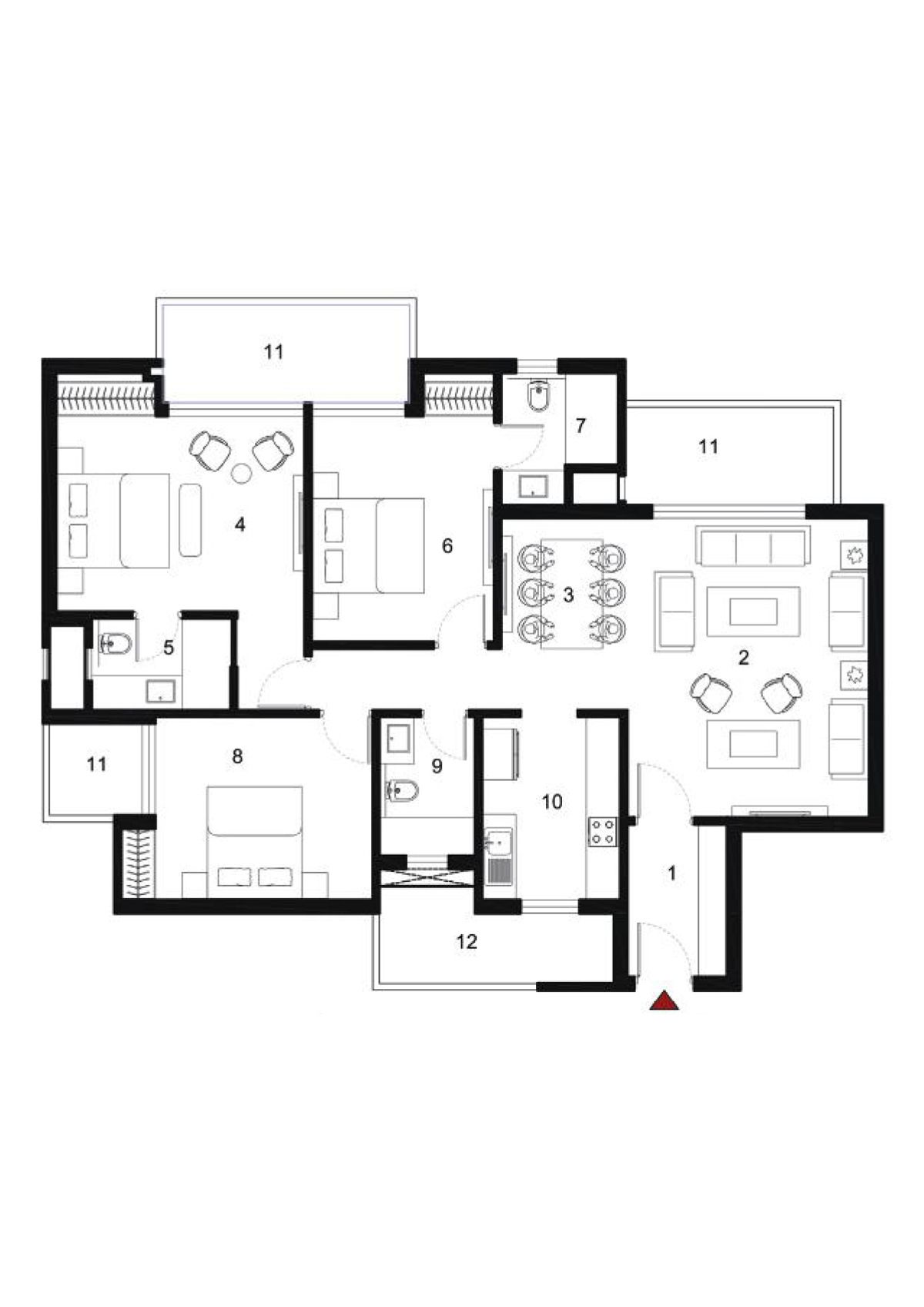 Alpha Residences Tower A Unit 2 Floor Plan