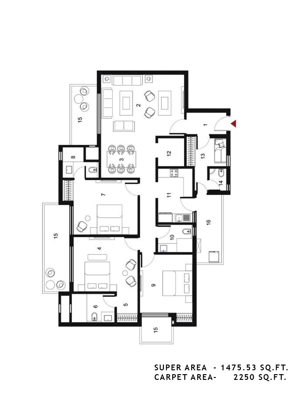 Alpha Residences Tower E Unit 2 Floor Plan