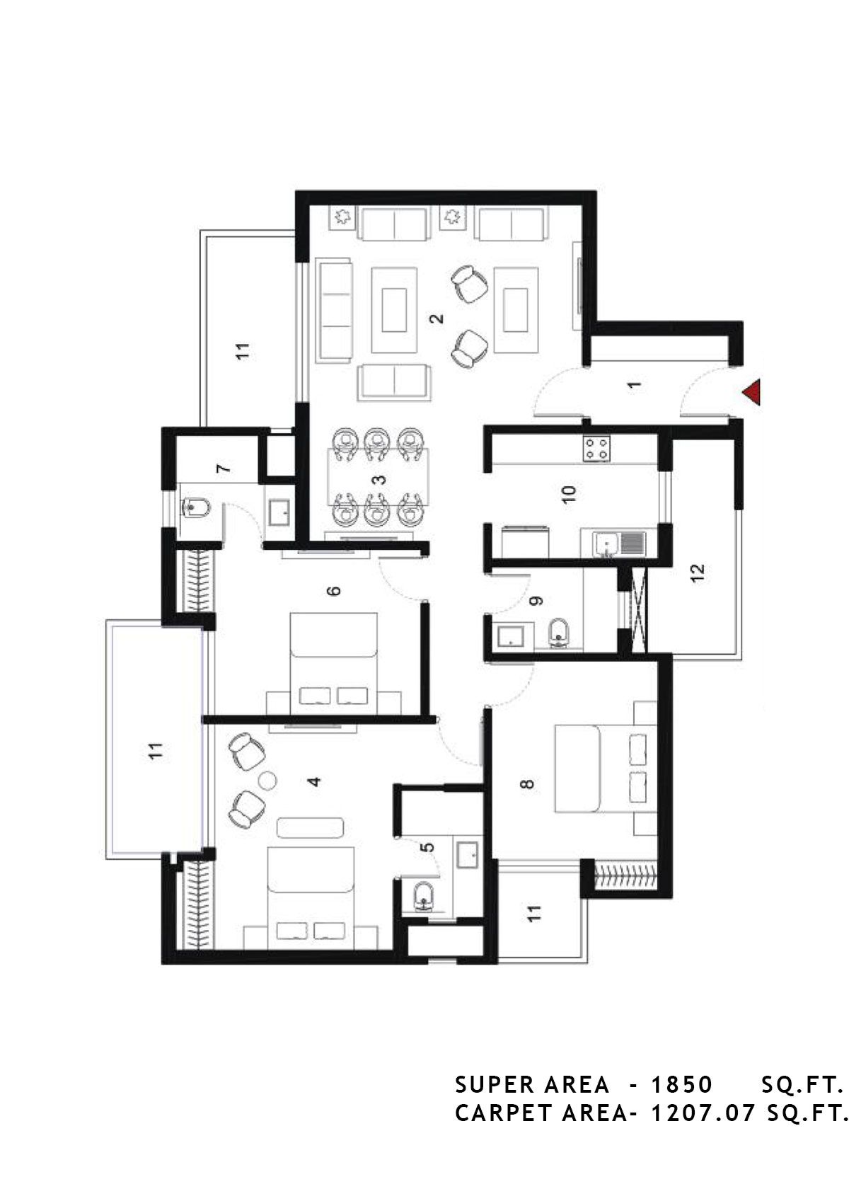 Alpha Residences Tower F Unit 2 Floor Plan