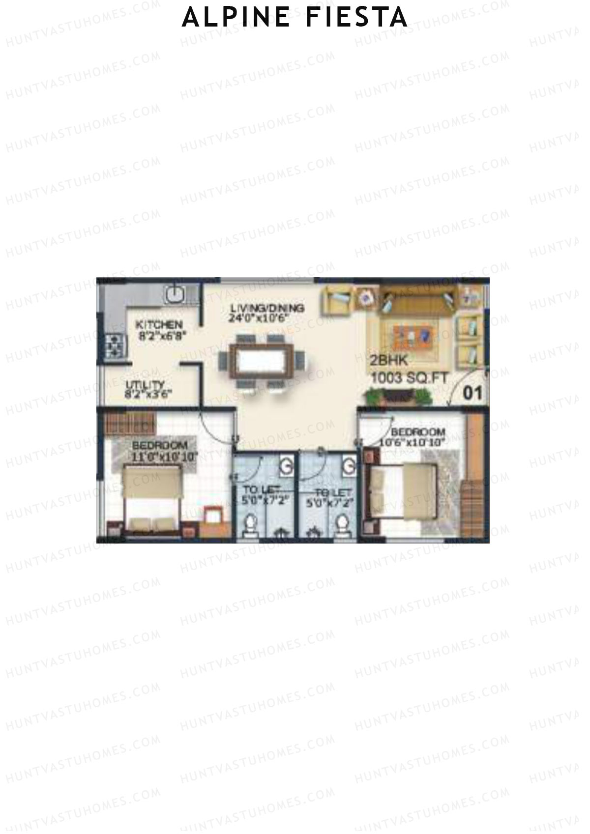 Alpine Fiesta Contento Unit 1 Floor Plan