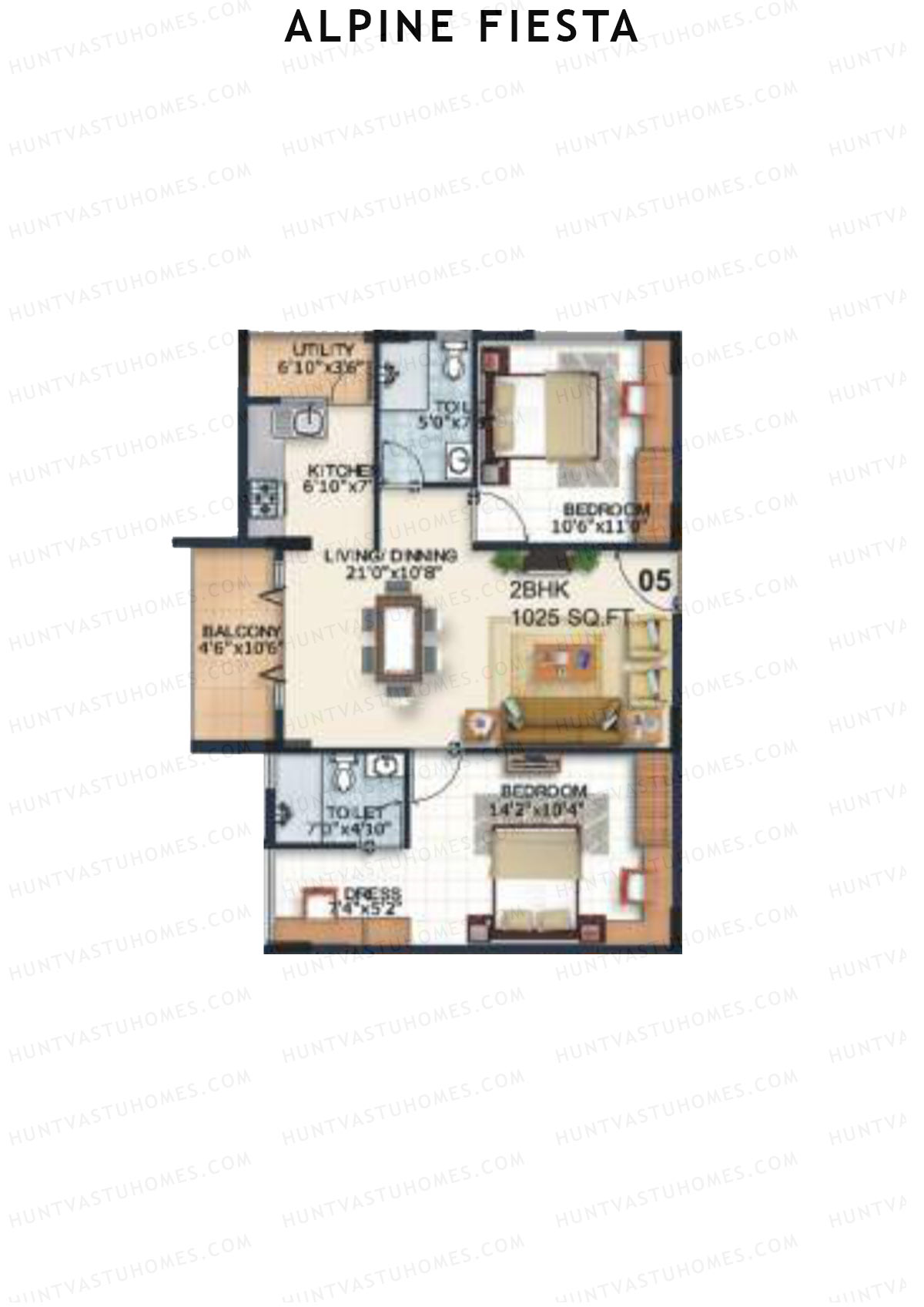Alpine Fiesta Felecita Unit 5 Floor Plan