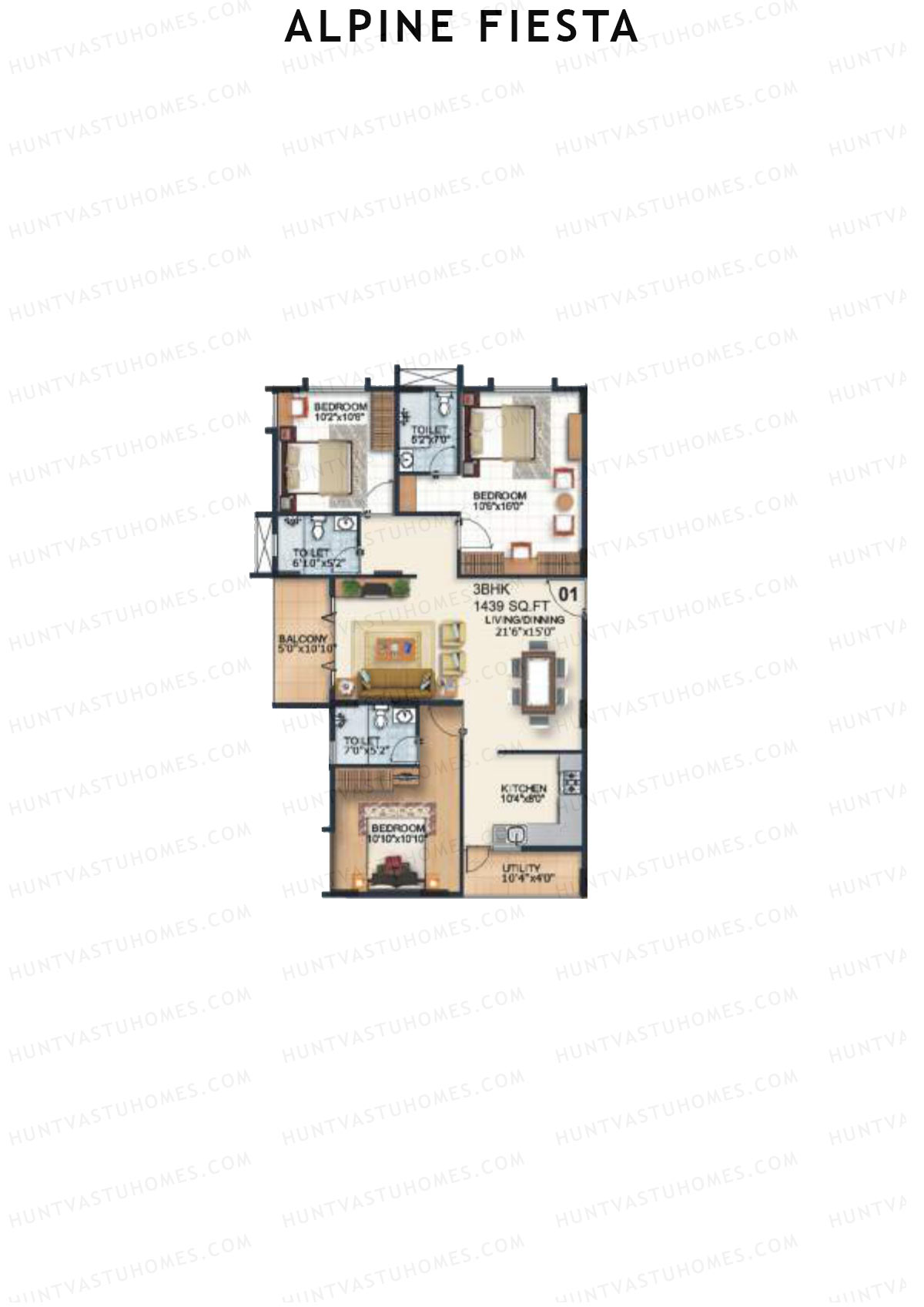 Alpine Fiesta Geluk Unit 1 Floor Plan