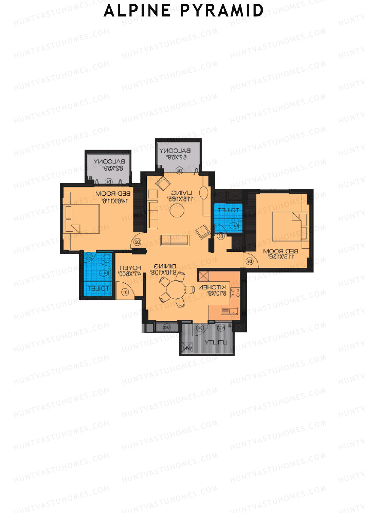 Alpine Pyramid Block Elm Unit 2 (Type D) Floor Plan