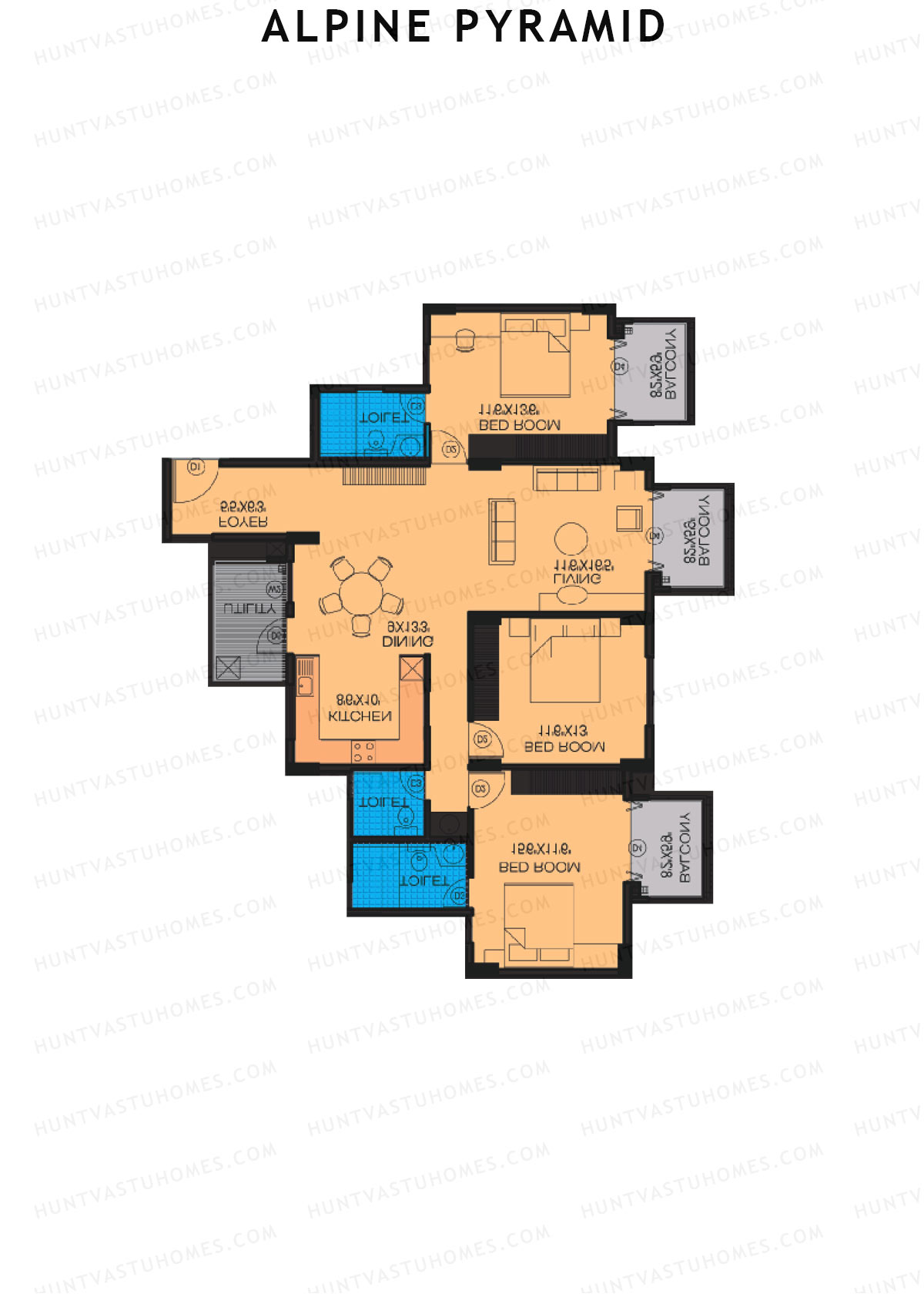 Alpine Pyramid Block Elm Unit 4 (Type L) Floor Plan