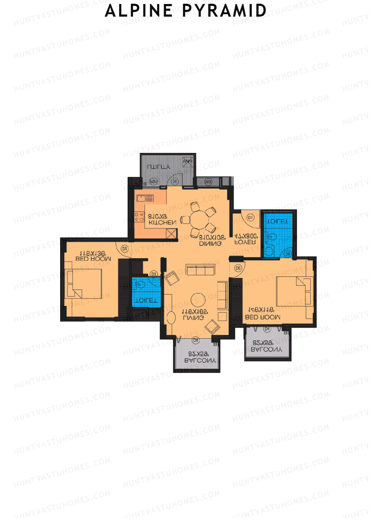 Alpine Pyramid Block Elm Unit 6 (Type D) Floor Plan