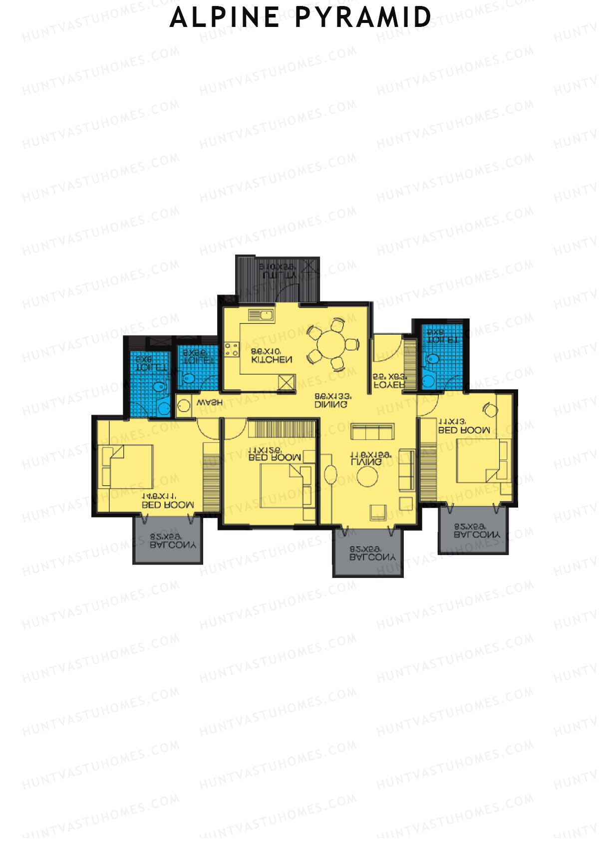 Alpine Pyramid Block Freesia Unit 3 (Type K) Floor Plan