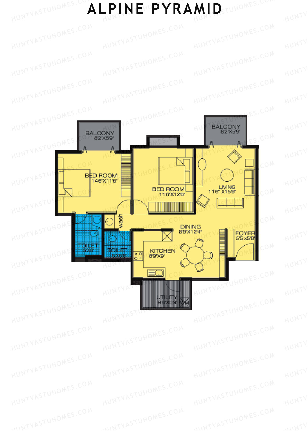 Alpine Pyramid Block Freesia Unit 5 (Type C) Floor Plan