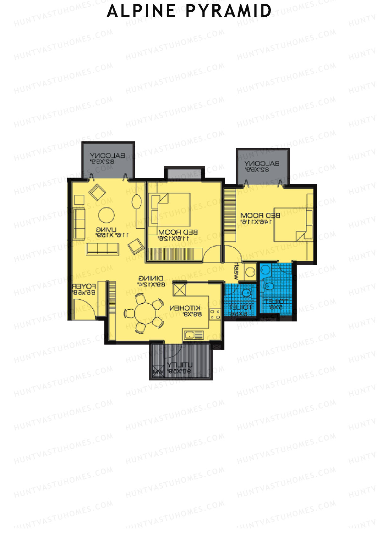 Alpine Pyramid Block Freesia Unit 6 (Type C) Floor Plan