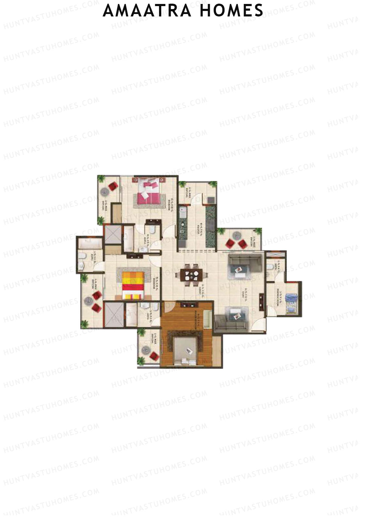 Amaatra Homes Tower A Unit 1 (Type A) Floor Plan