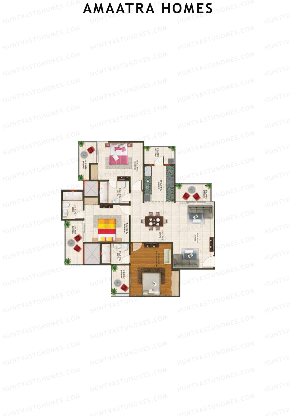 Amaatra Homes Tower A Unit 1 (Type B) Floor Plan