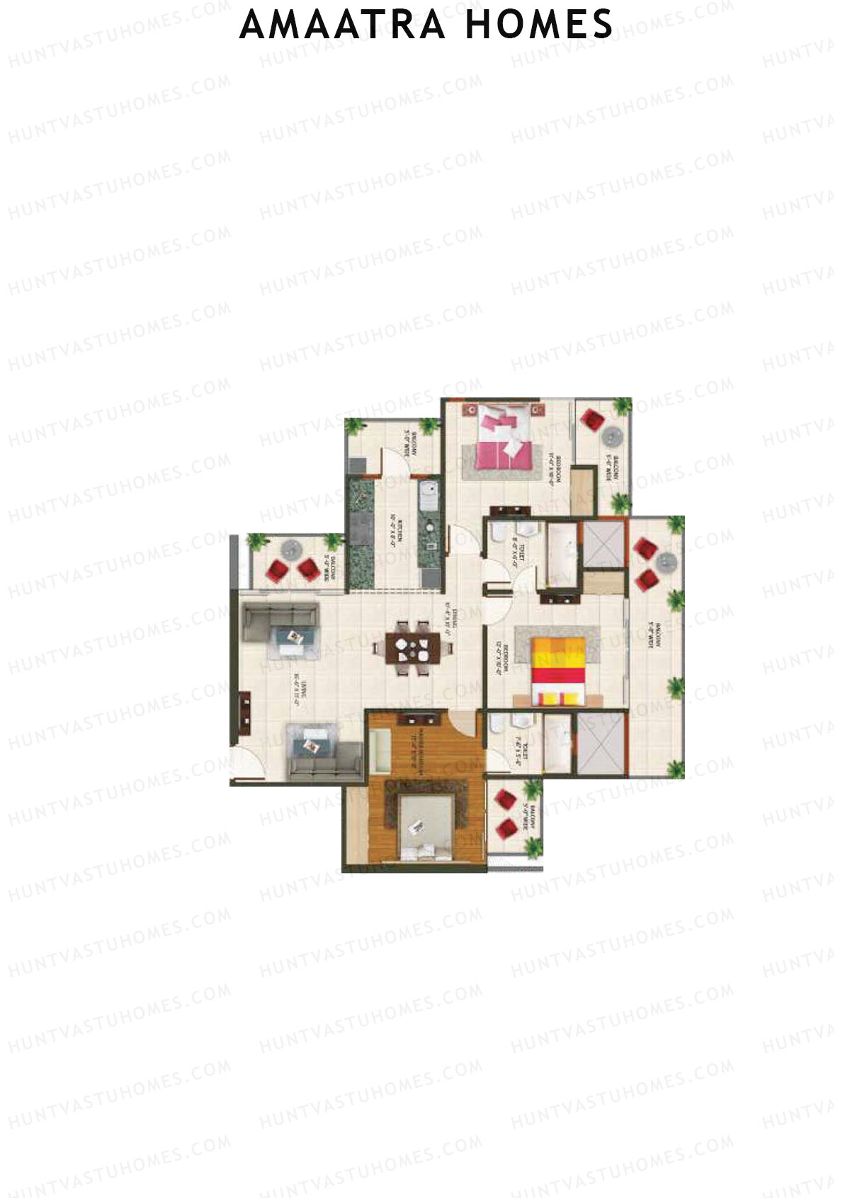 Amaatra Homes Tower A Unit 2 (Type C) Floor Plan