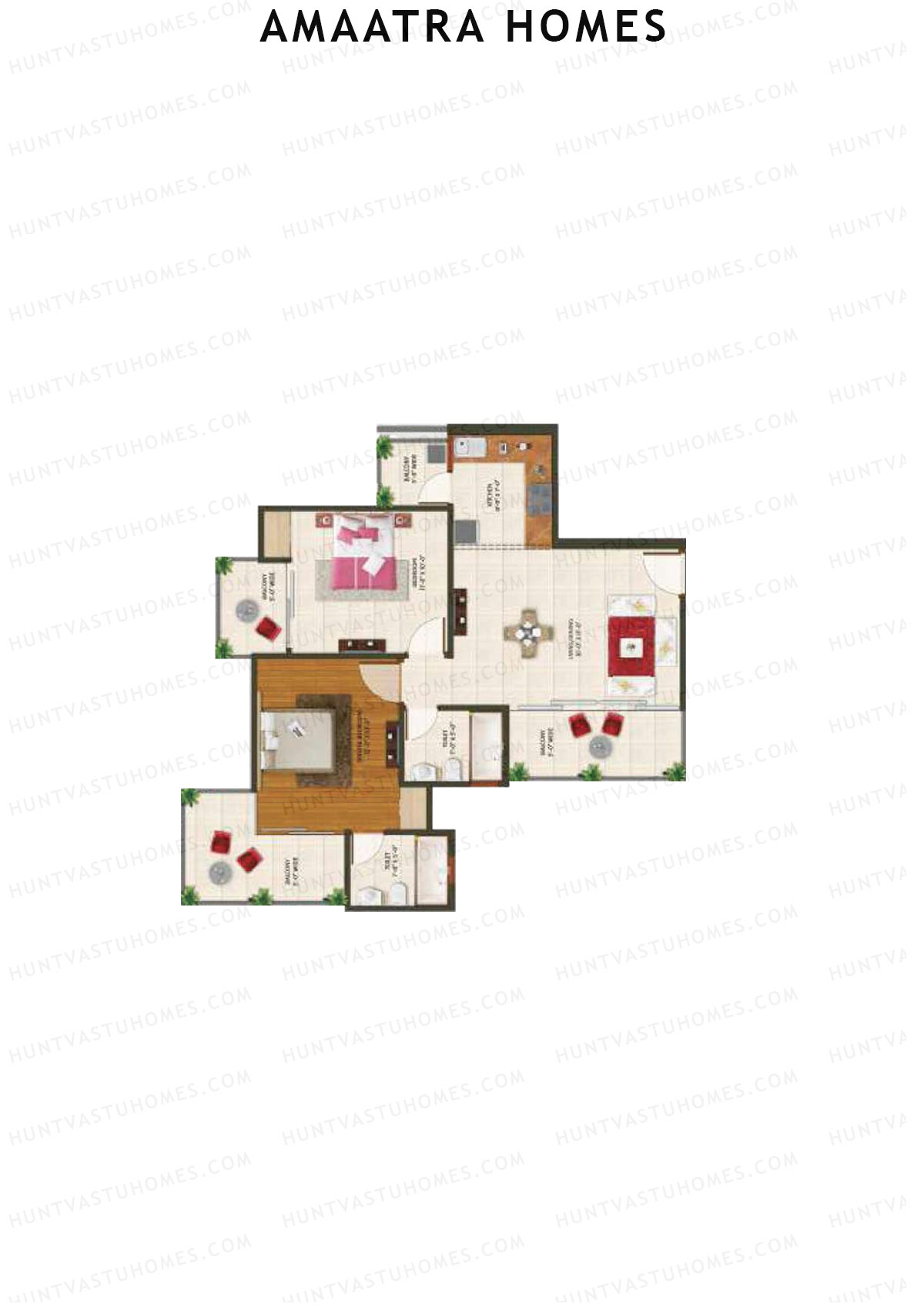 Amaatra Homes Tower C Unit 4 (Type F) Floor Plan