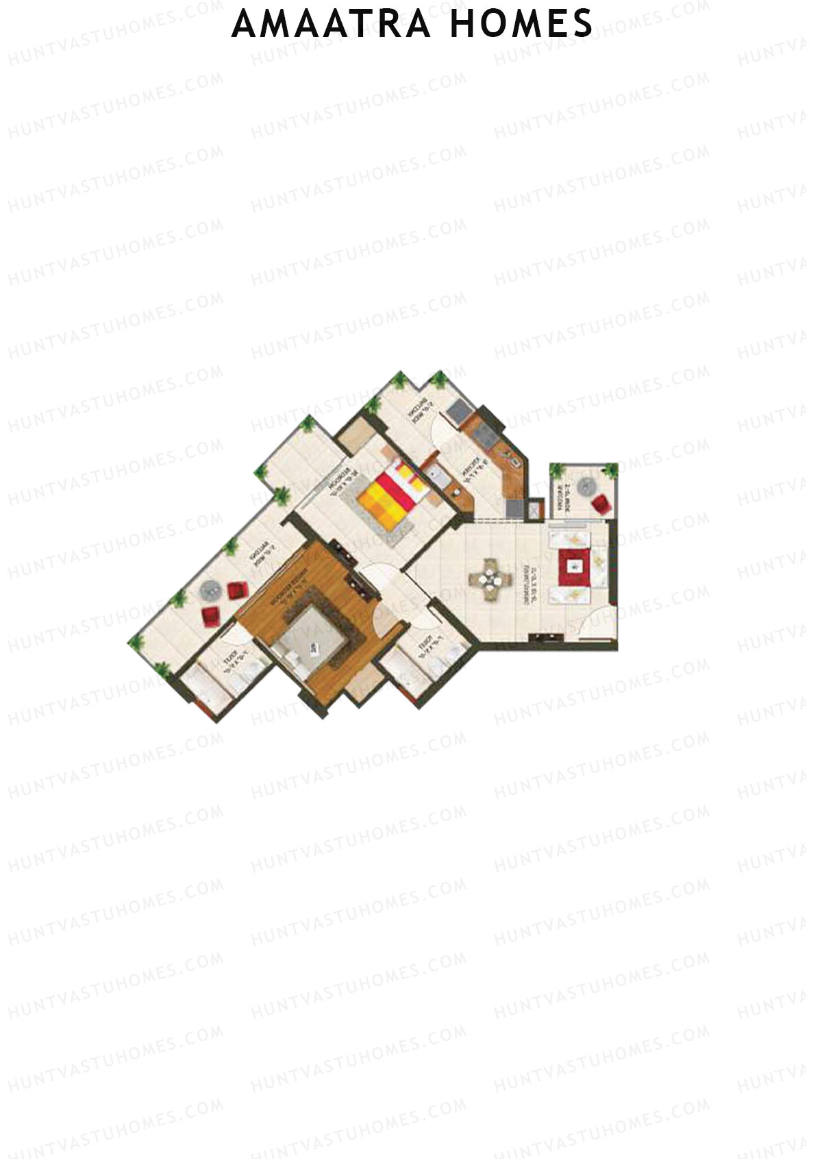 Amaatra Homes Tower D Unit 1 (Type G3) Floor Plan