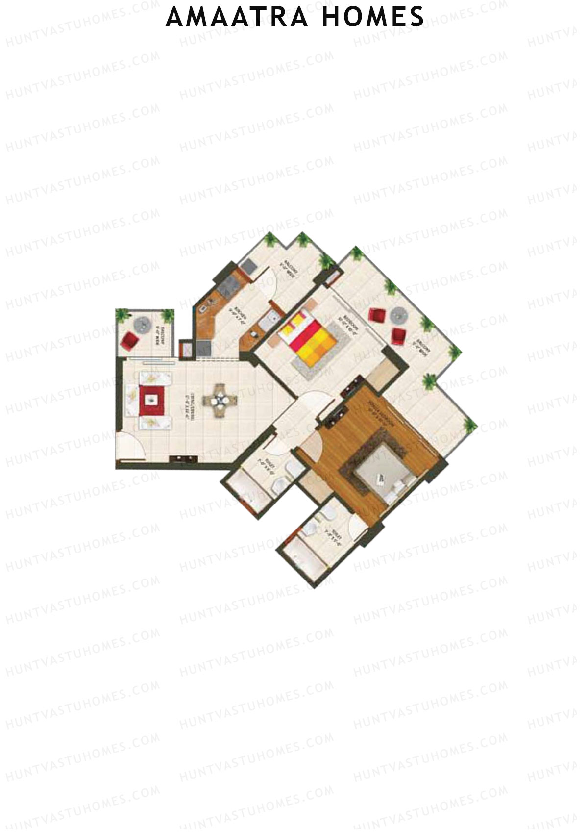 Amaatra Homes Tower D Unit 2 (Type G2) Floor Plan