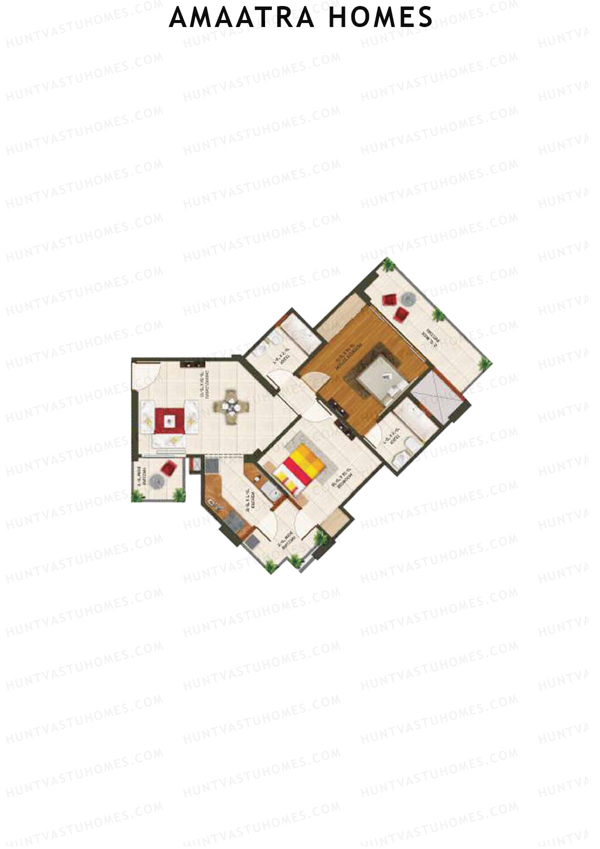 Amaatra Homes Tower D Unit 3 (Type G1) Floor Plan