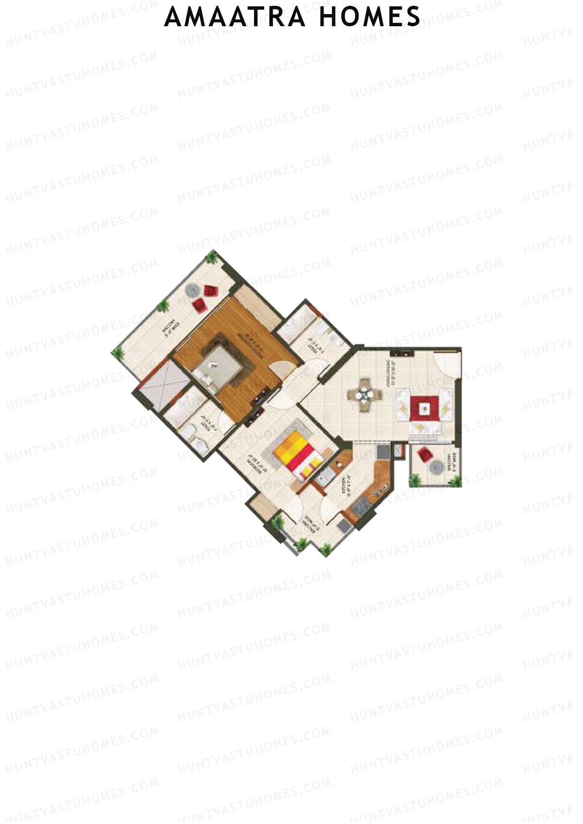 Amaatra Homes Tower E Unit 1 (Type G1) Floor Plan