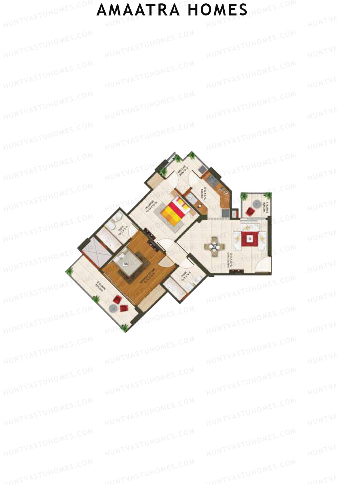 Amaatra Homes Tower F Unit 1 (Type G1) Floor Plan