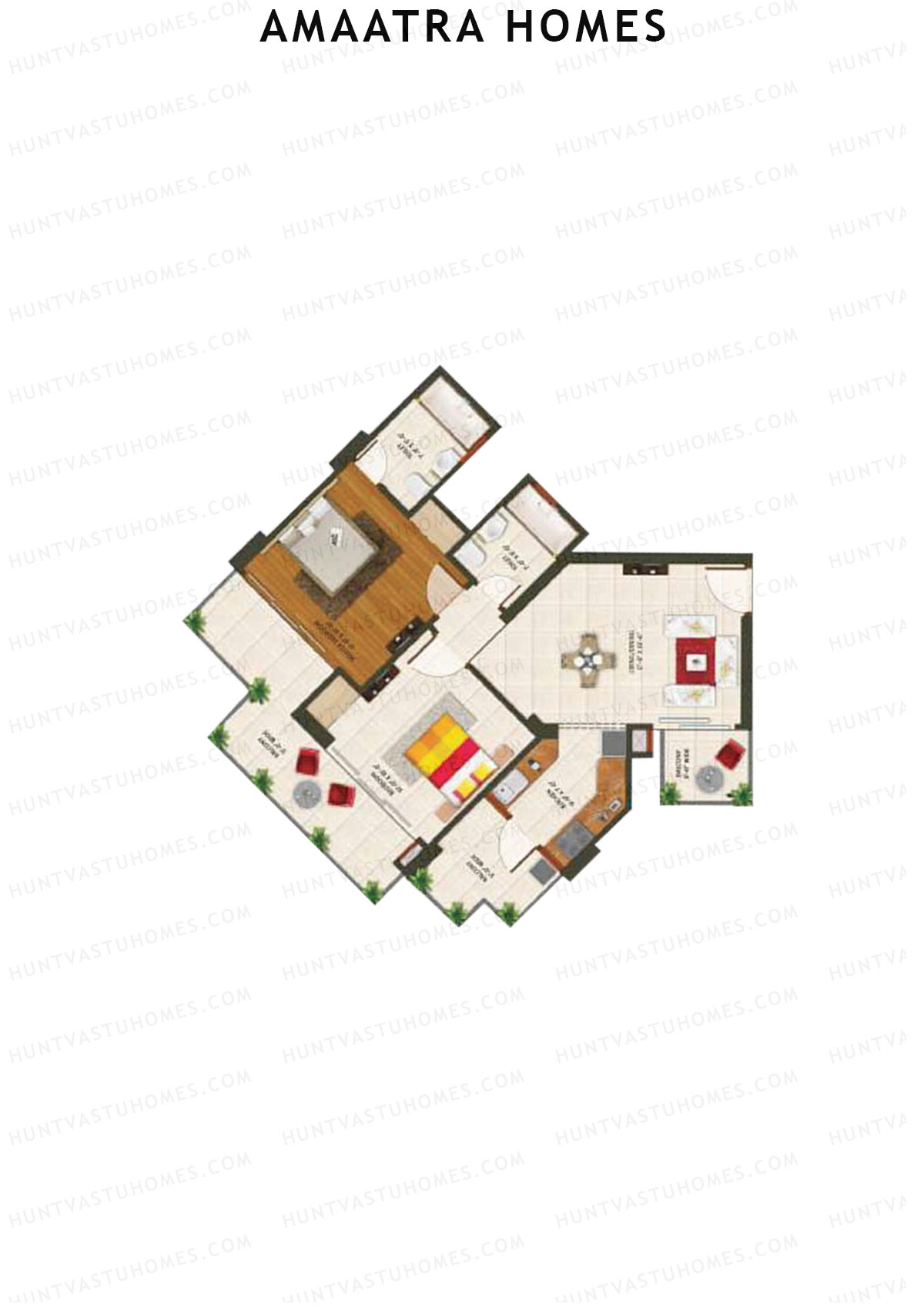 Amaatra Homes Tower F Unit 2 (Type G2) Floor Plan