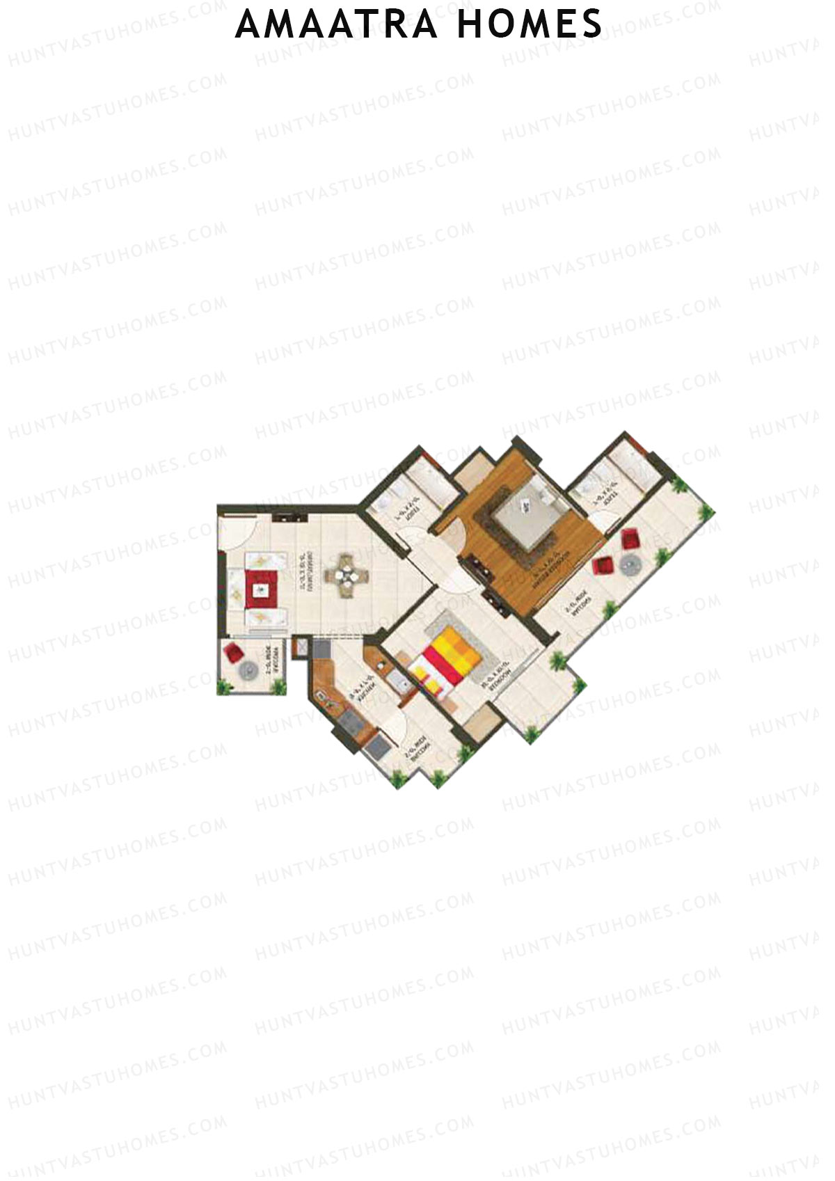 Amaatra Homes Tower F Unit 3 (Type G3) Floor Plan