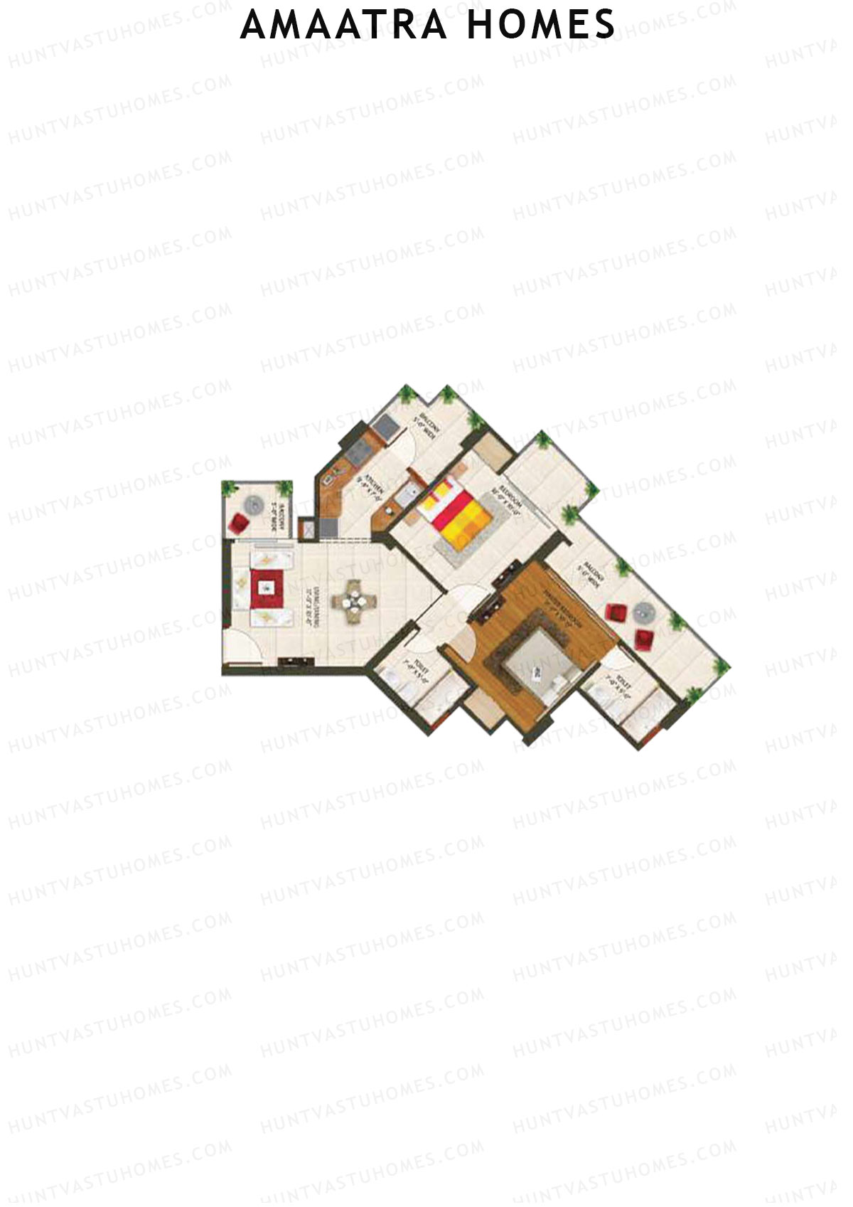 Amaatra Homes Tower F Unit 4 (Type G3) Floor Plan